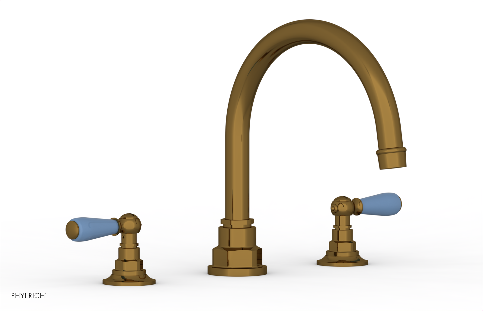 JAMESTOWN - Deck Tub Set - Lever Handles with "Light Blue" Accents 165-41