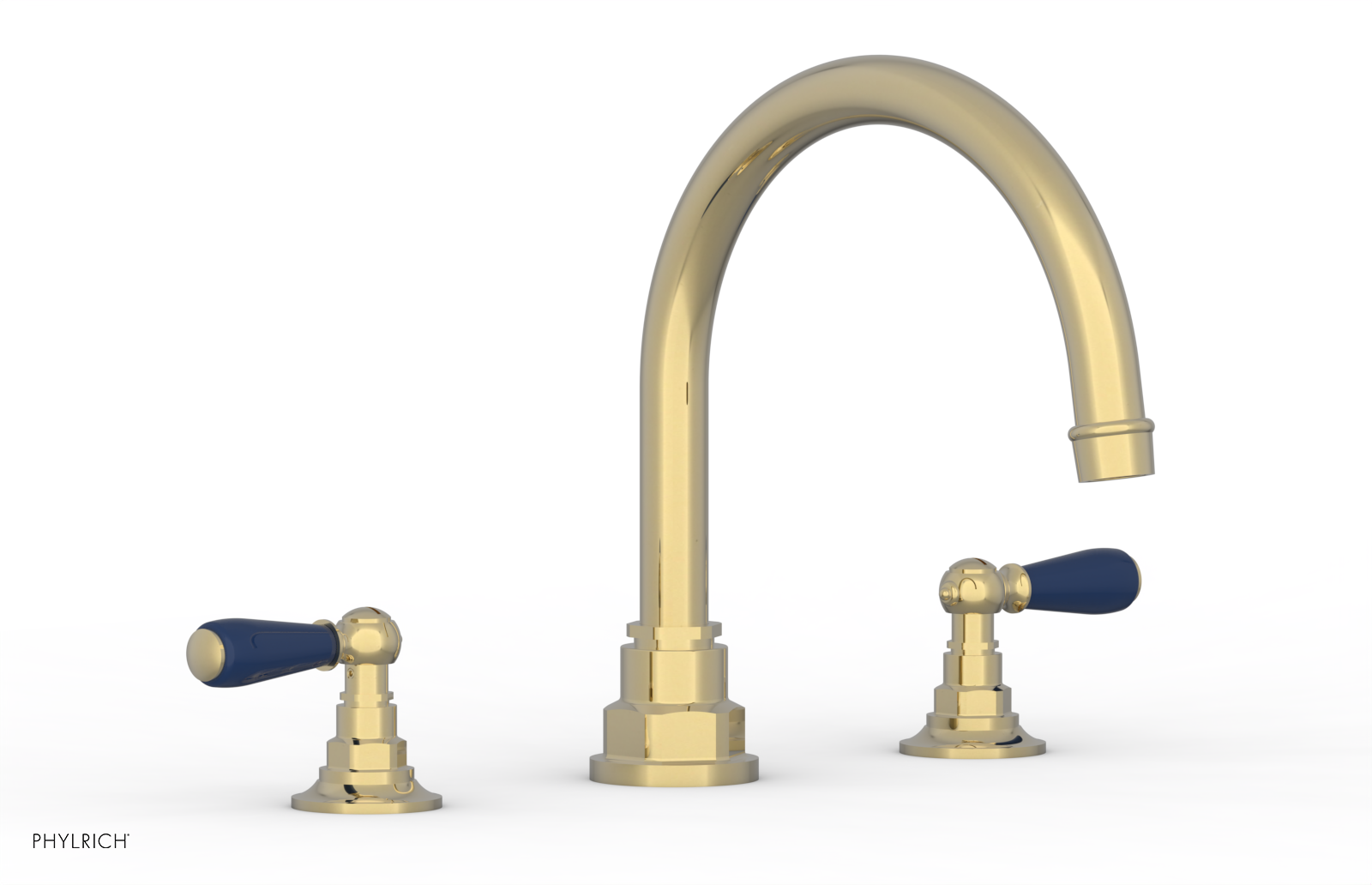 JAMESTOWN - Deck Tub Set - Lever Handles with "Navy Blue" Accents 165-41