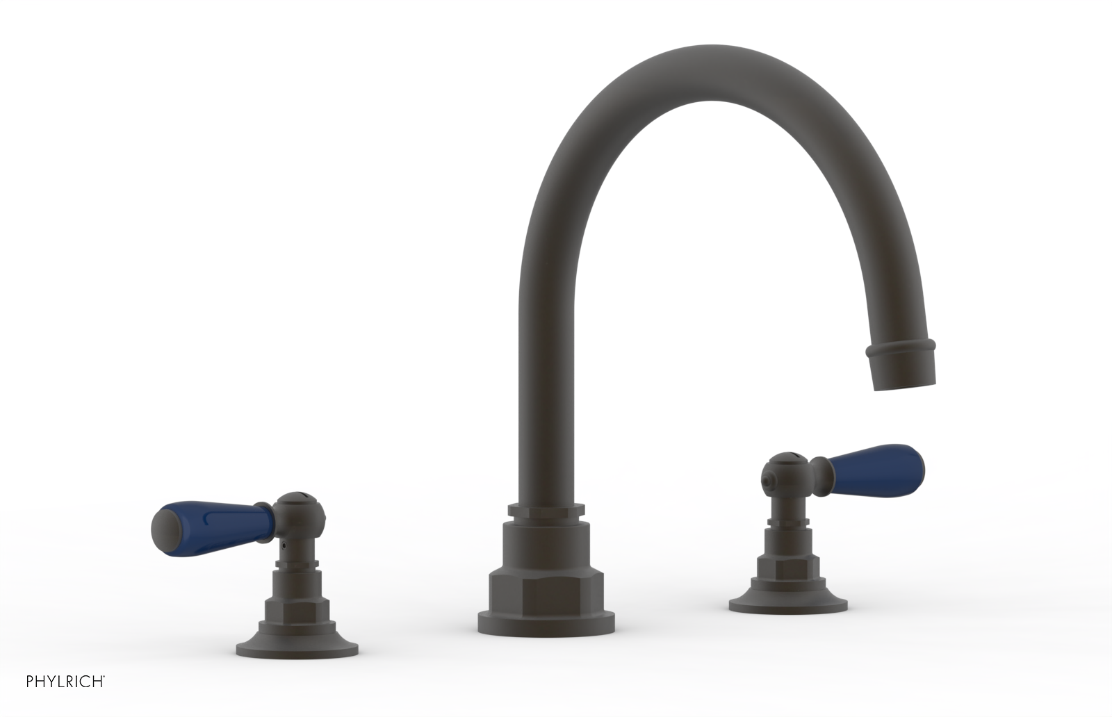 JAMESTOWN - Deck Tub Set - Lever Handles with "Navy Blue" Accents 165-41