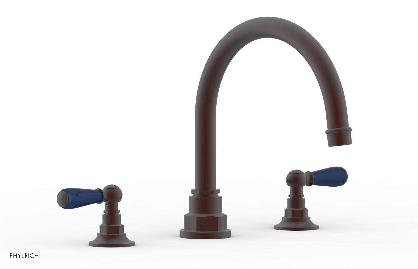 JAMESTOWN - Deck Tub Set - Lever Handles with "Navy Blue" Accents 165-41