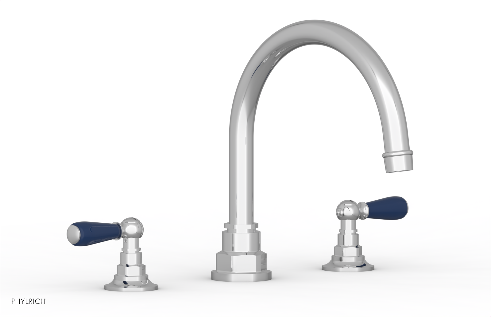 JAMESTOWN - Deck Tub Set - Lever Handles with "Navy Blue" Accents 165-41