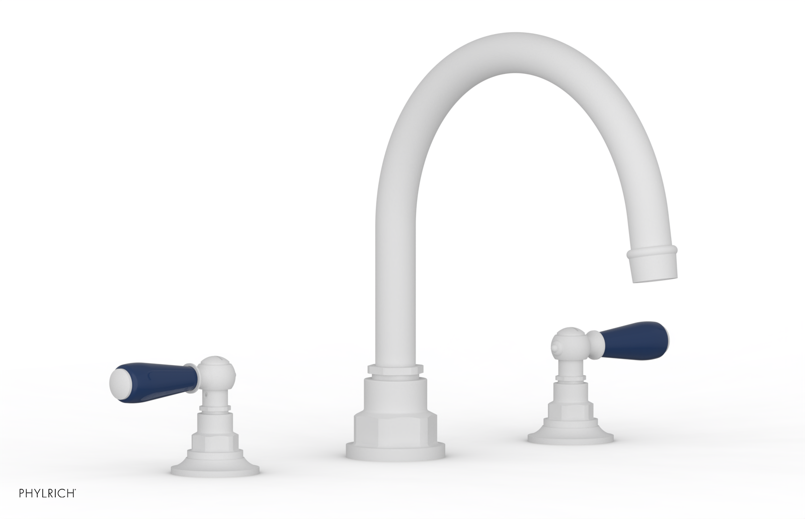 JAMESTOWN - Deck Tub Set - Lever Handles with "Navy Blue" Accents 165-41