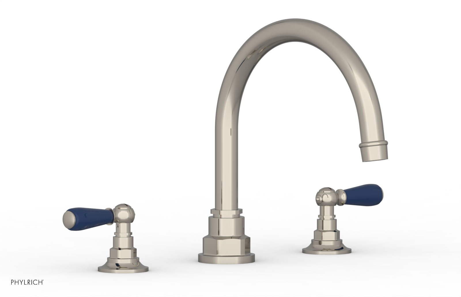 JAMESTOWN - Deck Tub Set - Lever Handles with "Navy Blue" Accents 165-41