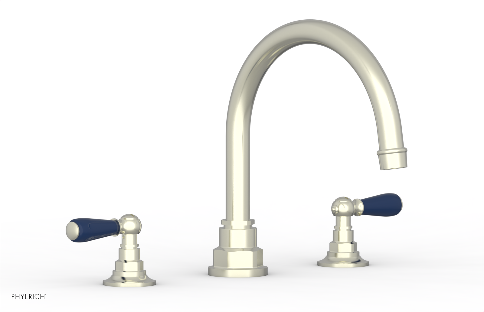 JAMESTOWN - Deck Tub Set - Lever Handles with "Navy Blue" Accents 165-41