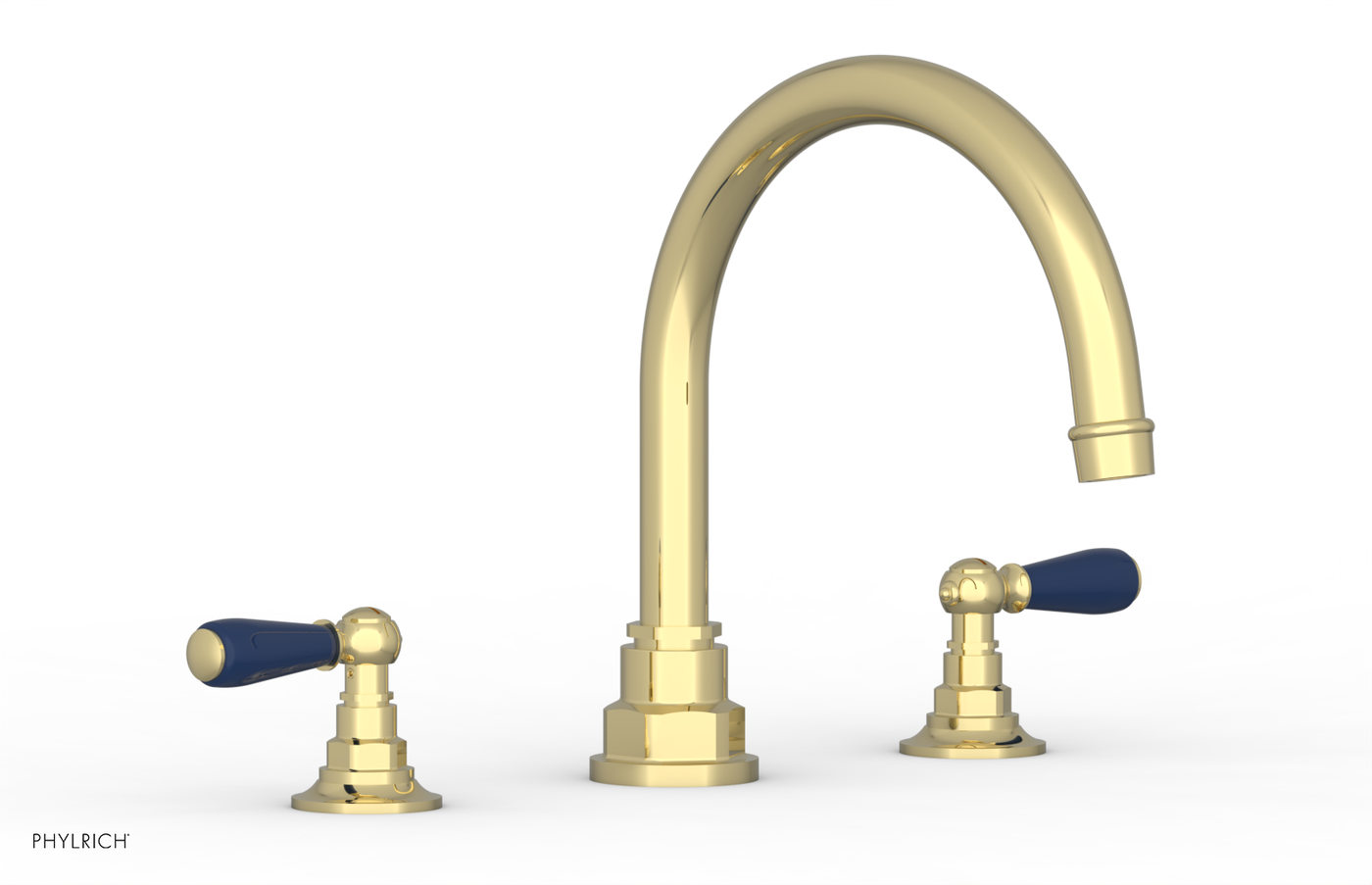 JAMESTOWN - Deck Tub Set - Lever Handles with "Navy Blue" Accents 165-41