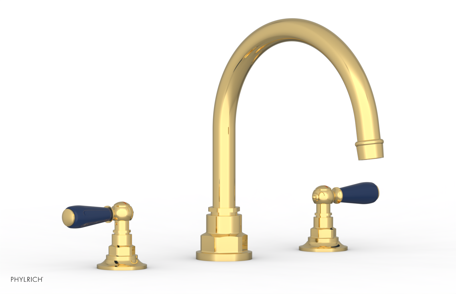 JAMESTOWN - Deck Tub Set - Lever Handles with "Navy Blue" Accents 165-41