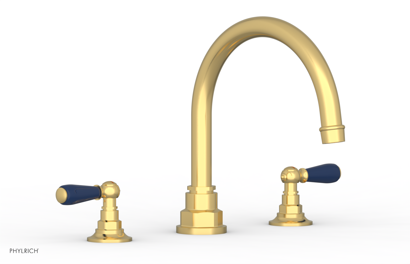 JAMESTOWN - Deck Tub Set - Lever Handles with "Navy Blue" Accents 165-41