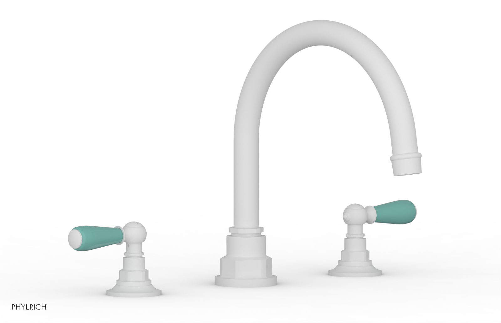 JAMESTOWN - Deck Tub Set - Lever Handles with "Turqoise" Accents 165-41