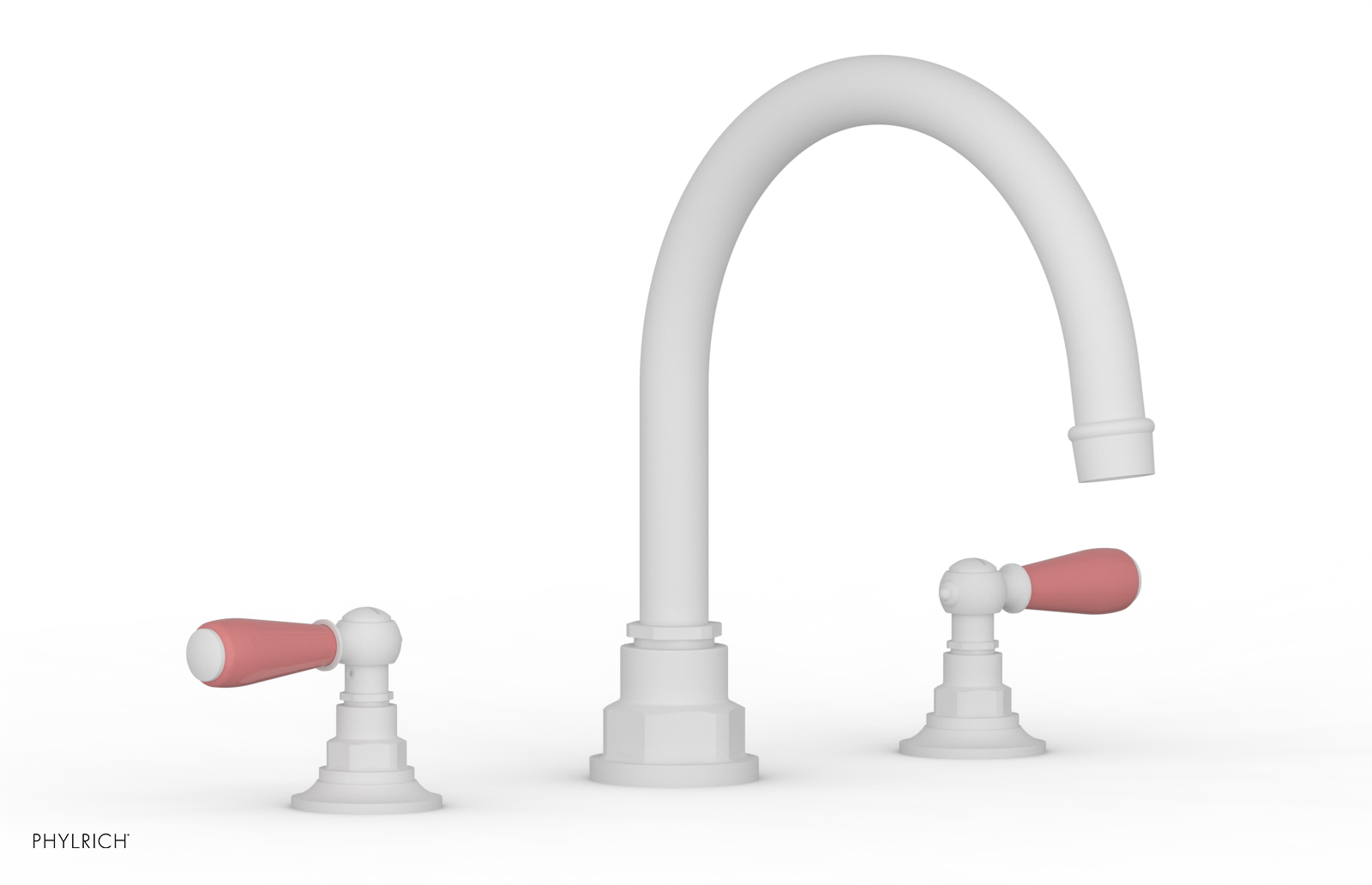 JAMESTOWN - Deck Tub Set - Lever Handles with "Pink" Accents 165-41