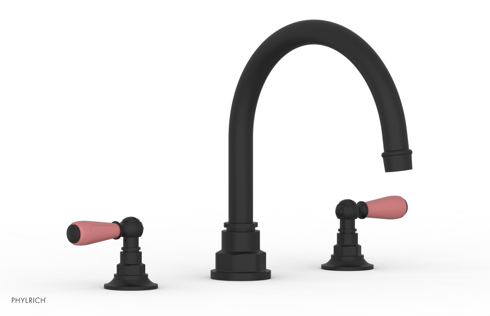 JAMESTOWN - Deck Tub Set - Lever Handles with "Pink" Accents 165-41