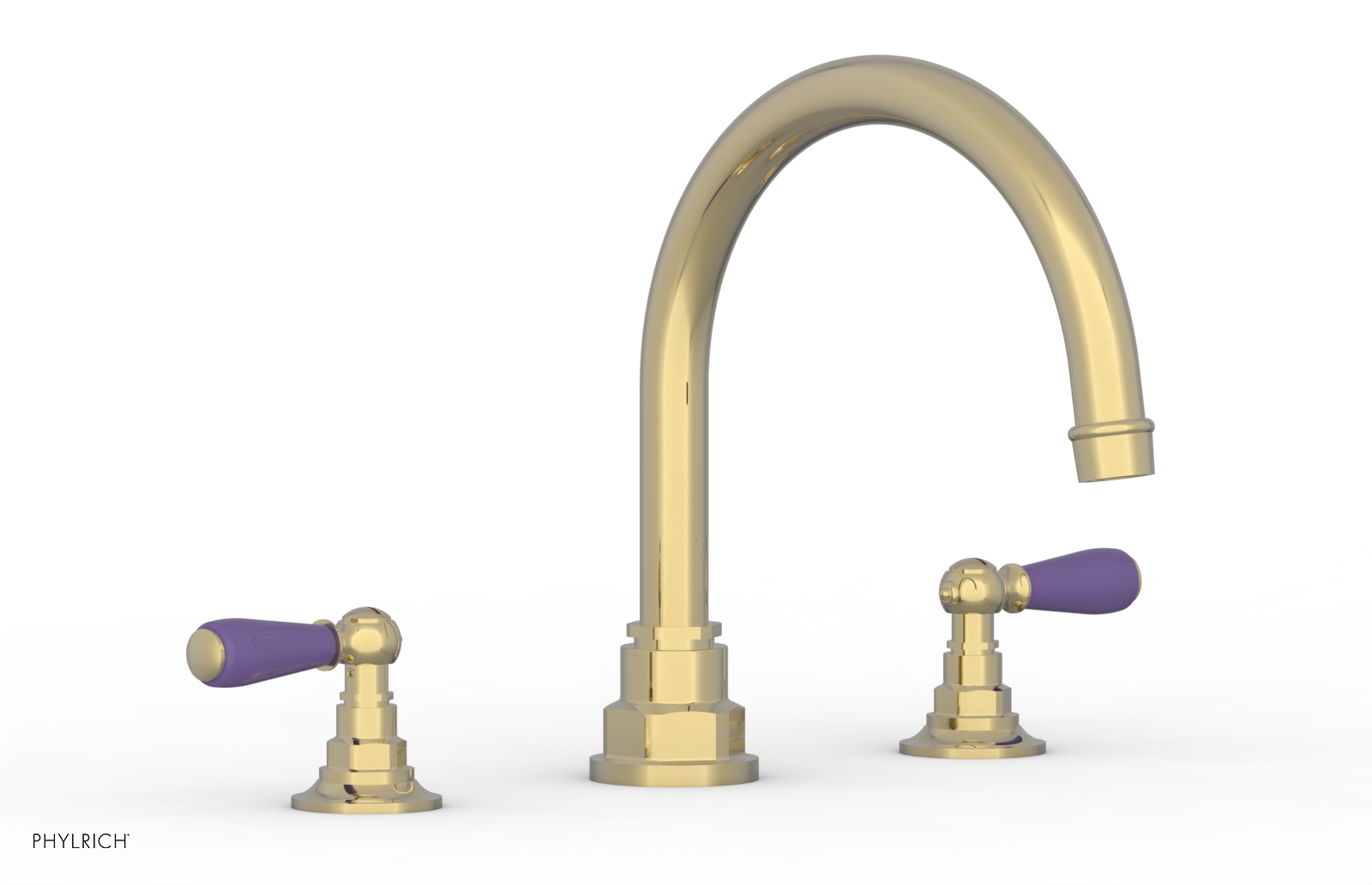 JAMESTOWN - Deck Tub Set - Lever Handles with "Purple" Accents 165-41