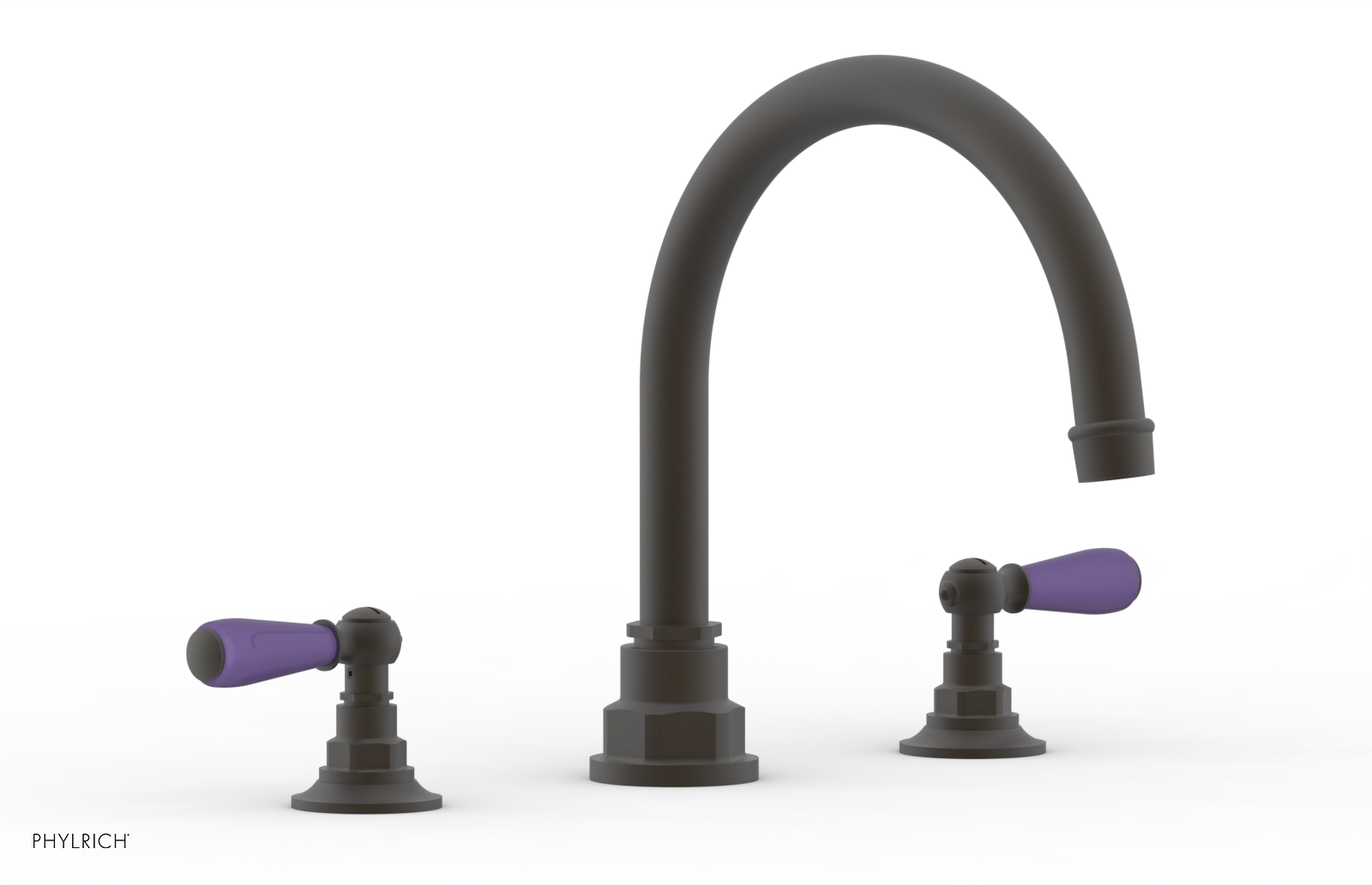 JAMESTOWN - Deck Tub Set - Lever Handles with "Purple" Accents 165-41