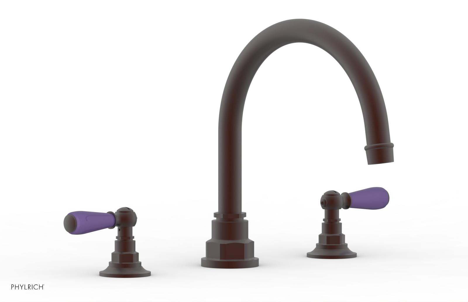 JAMESTOWN - Deck Tub Set - Lever Handles with "Purple" Accents 165-41