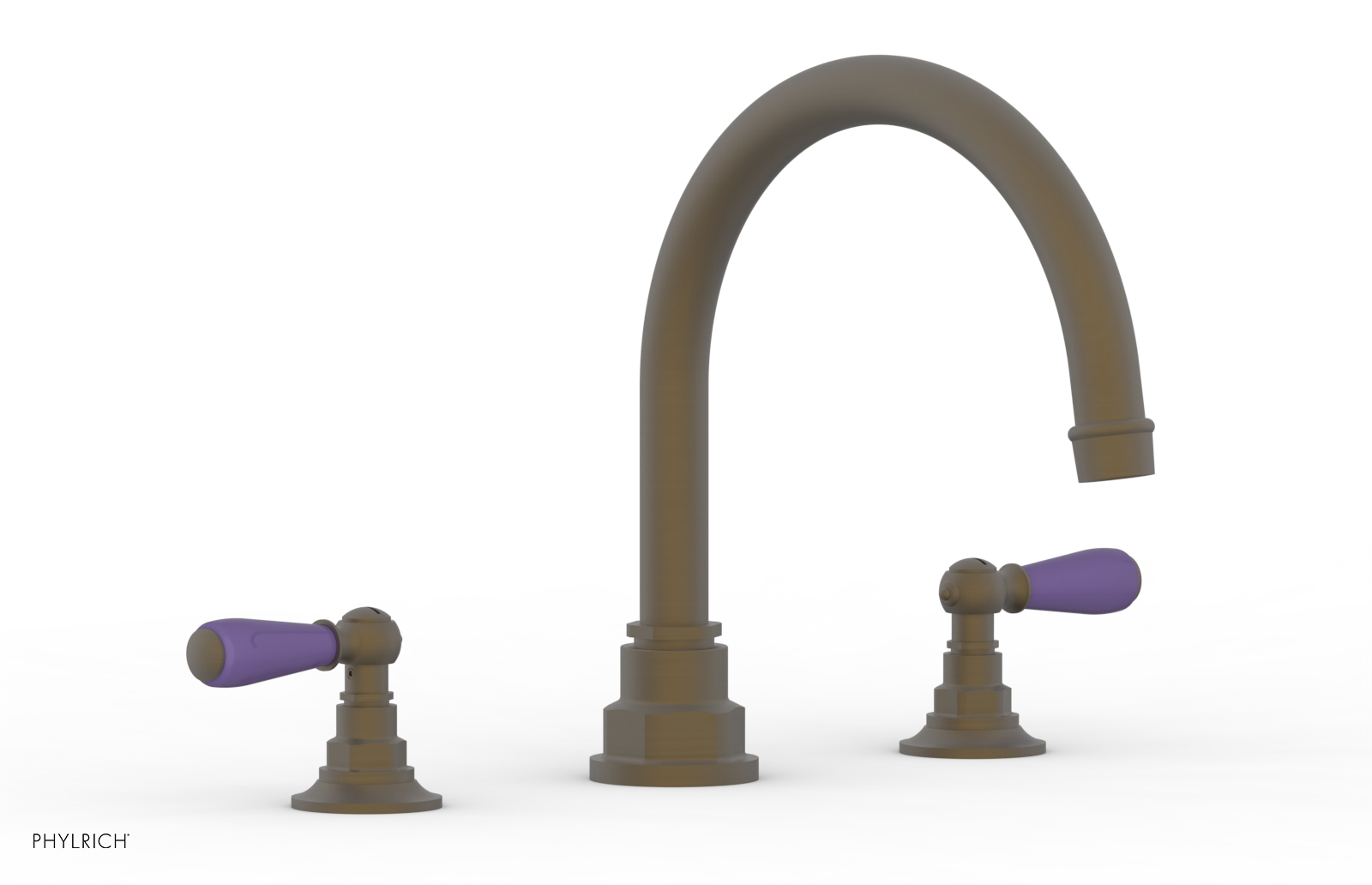 JAMESTOWN - Deck Tub Set - Lever Handles with "Purple" Accents 165-41