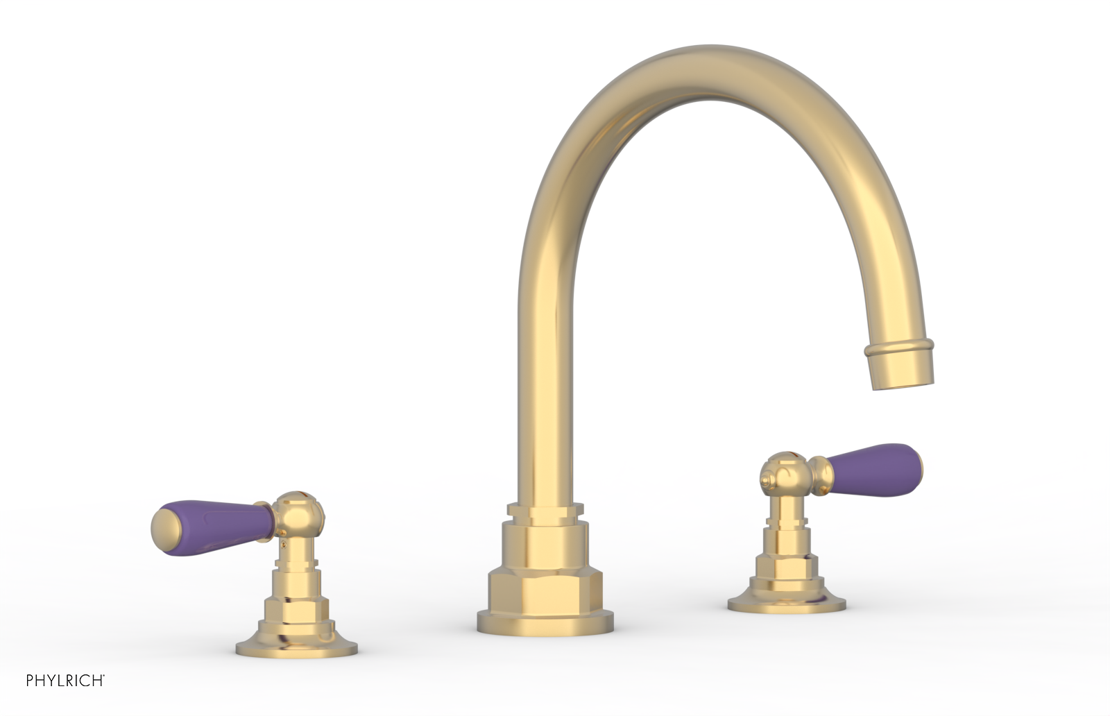 JAMESTOWN - Deck Tub Set - Lever Handles with "Purple" Accents 165-41