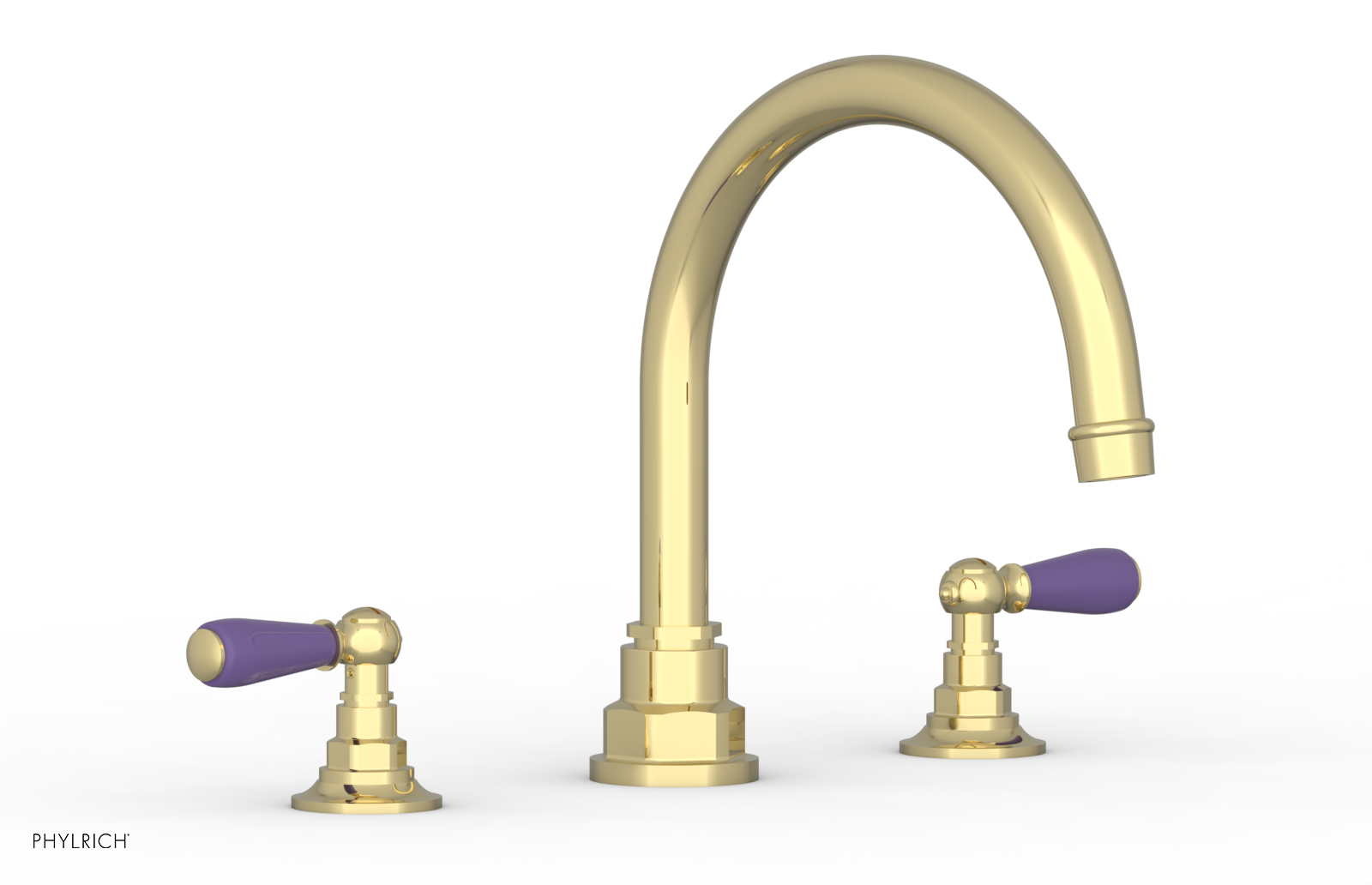 JAMESTOWN - Deck Tub Set - Lever Handles with "Purple" Accents 165-41