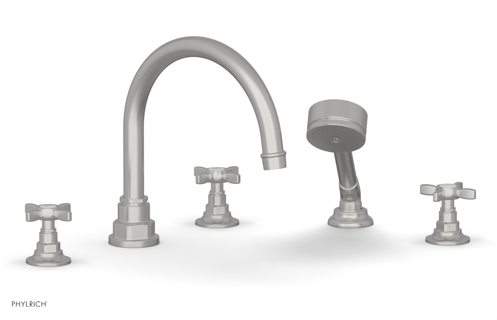 JAMESTOWN - Deck Tub Set with Hand Shower - Cross Handles 165-48