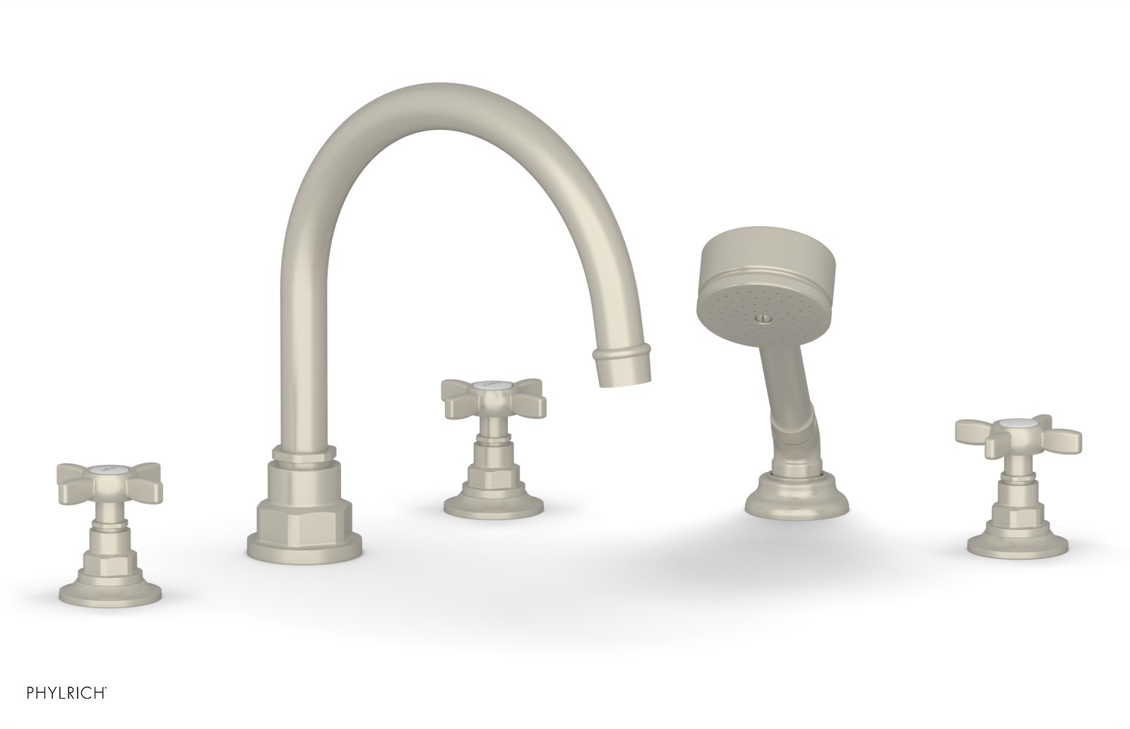 JAMESTOWN - Deck Tub Set with Hand Shower - Cross Handles 165-48