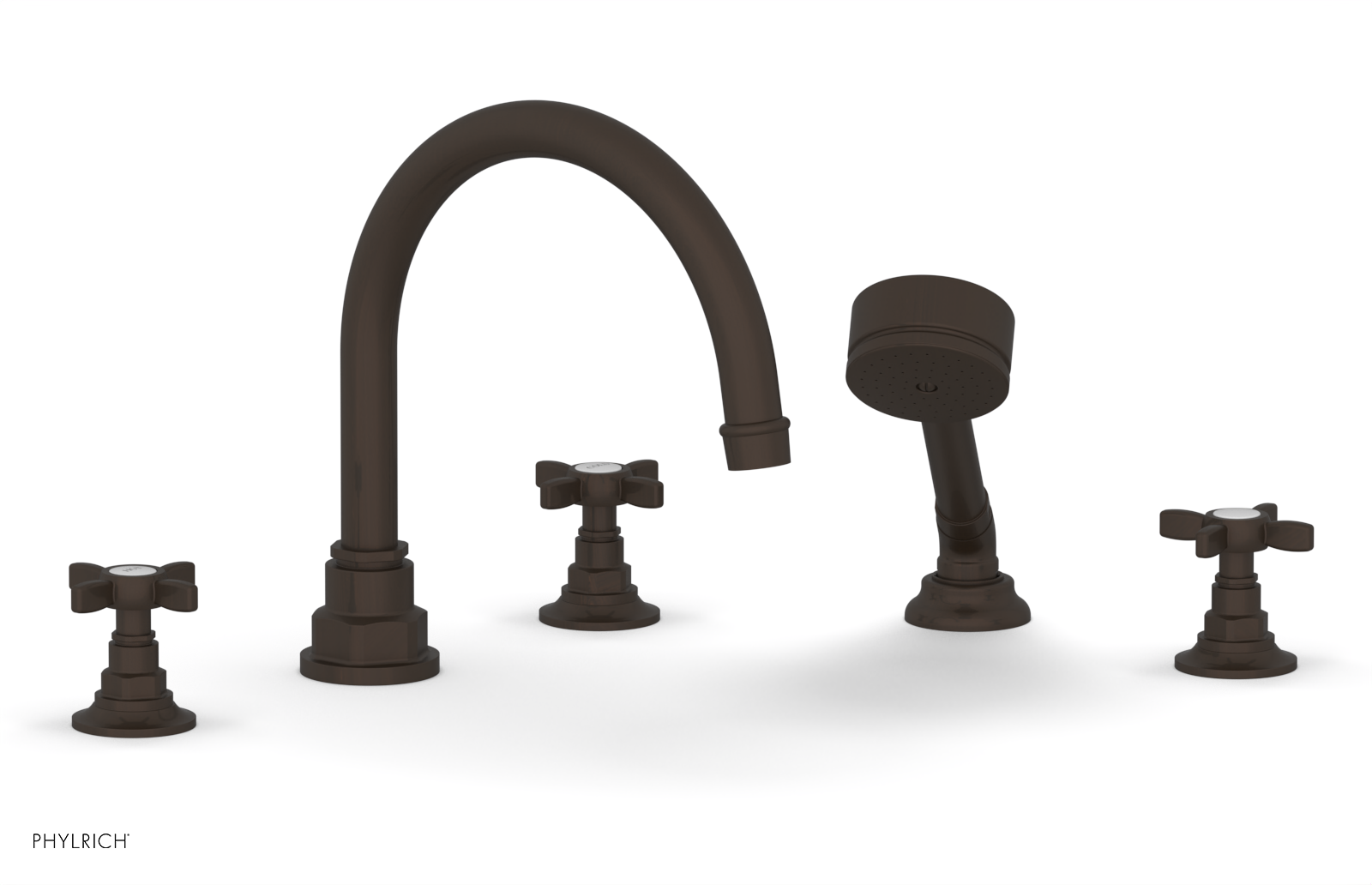 JAMESTOWN - Deck Tub Set with Hand Shower - Cross Handles 165-48