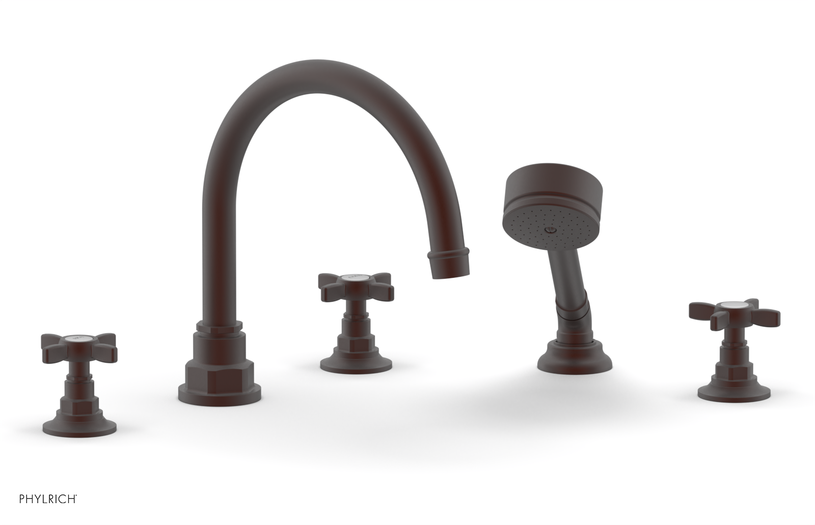 JAMESTOWN - Deck Tub Set with Hand Shower - Cross Handles 165-48