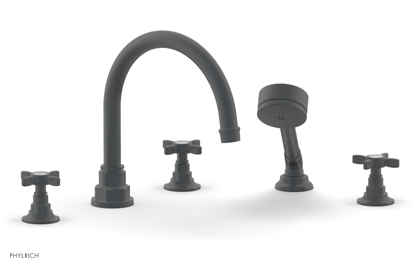 JAMESTOWN - Deck Tub Set with Hand Shower - Cross Handles 165-48