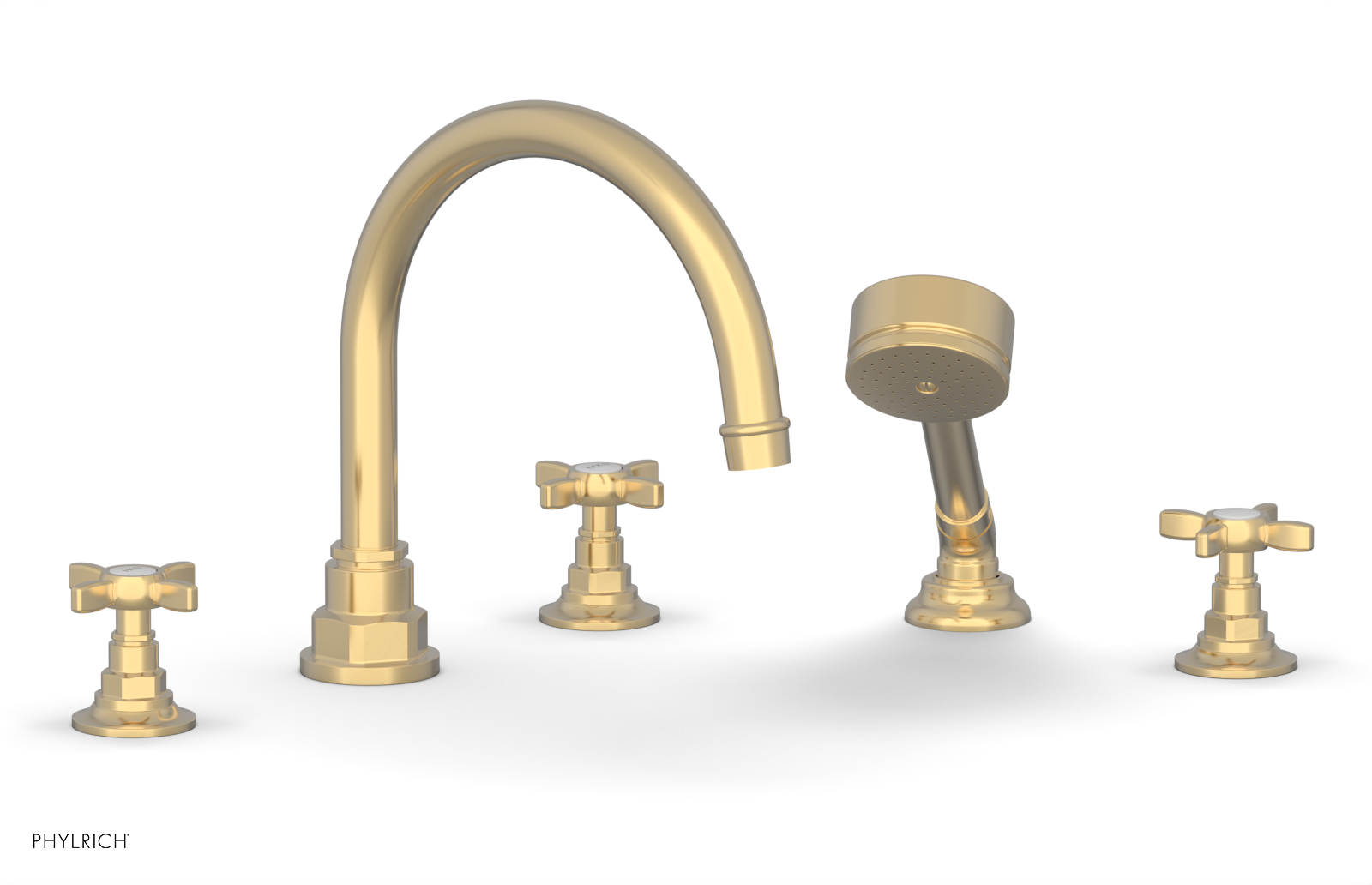 JAMESTOWN - Deck Tub Set with Hand Shower - Cross Handles 165-48