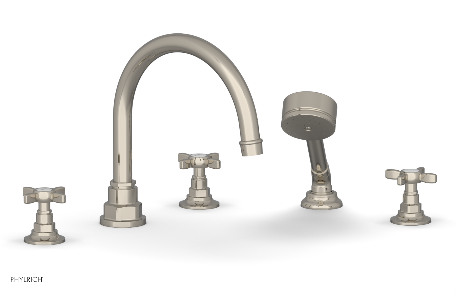 JAMESTOWN - Deck Tub Set with Hand Shower - Cross Handles 165-48