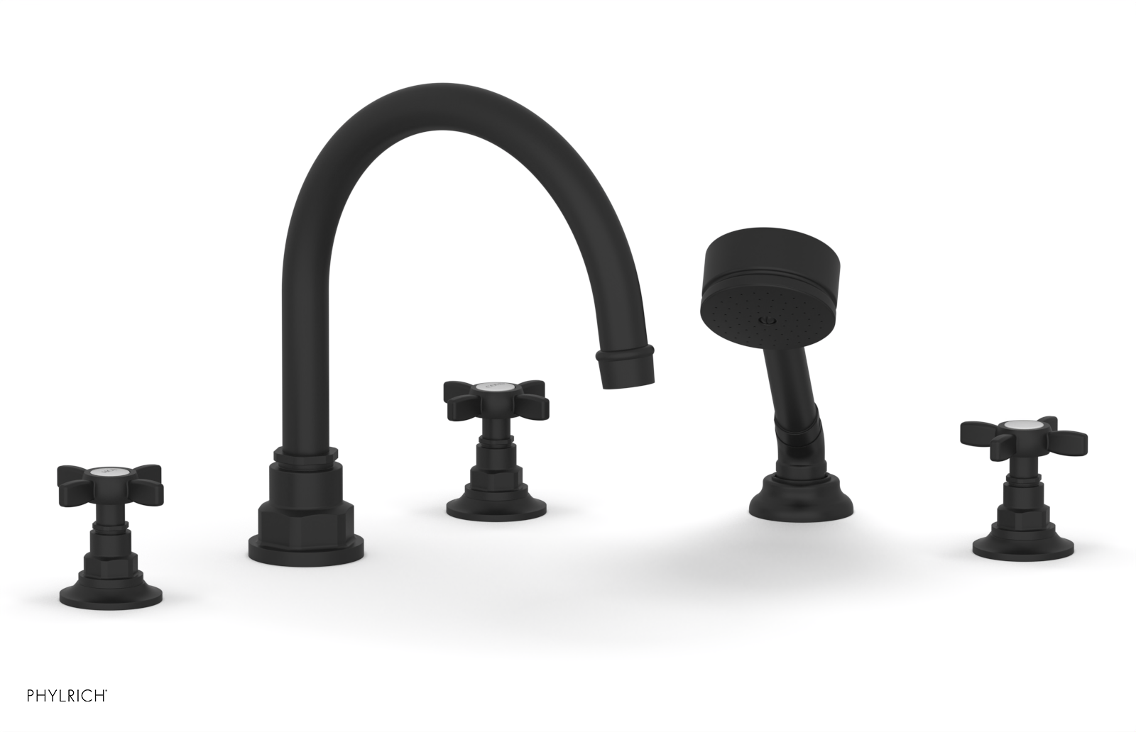 JAMESTOWN - Deck Tub Set with Hand Shower - Cross Handles 165-48