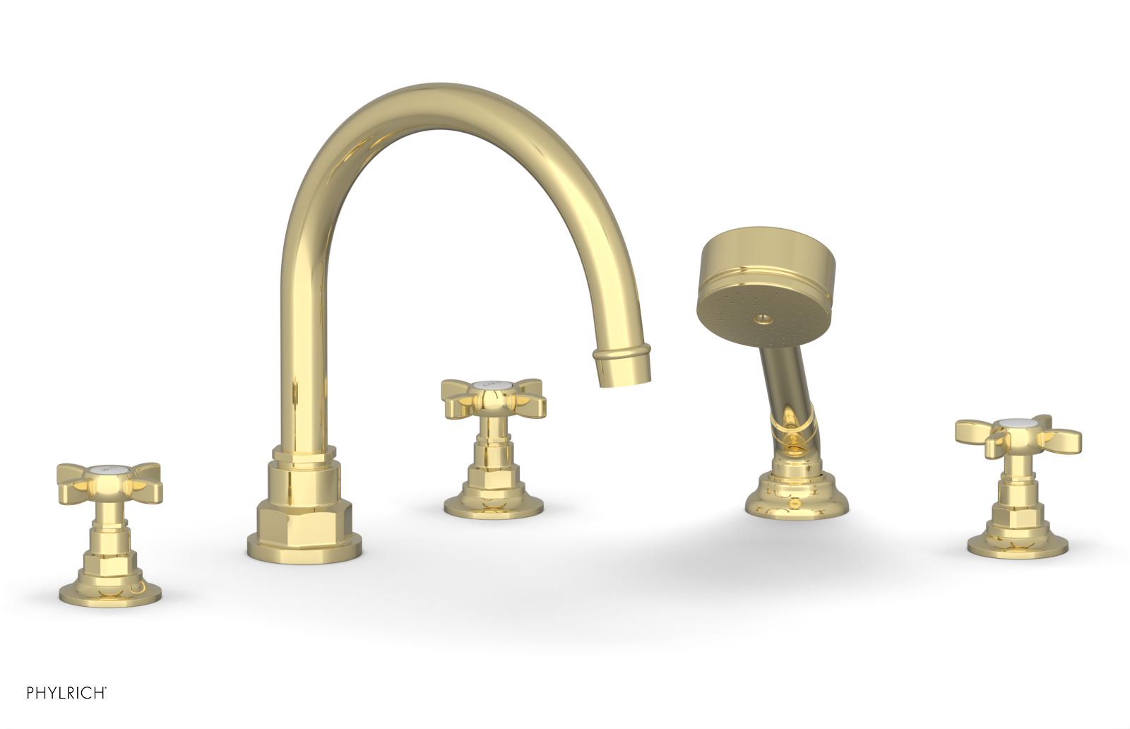 JAMESTOWN - Deck Tub Set with Hand Shower - Cross Handles 165-48