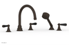 JAMESTOWN - Deck Tub Set with Hand Shower - Lever Handles with "Black" Accents 165-49