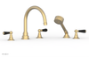JAMESTOWN - Deck Tub Set with Hand Shower - Lever Handles with "Black" Accents 165-49