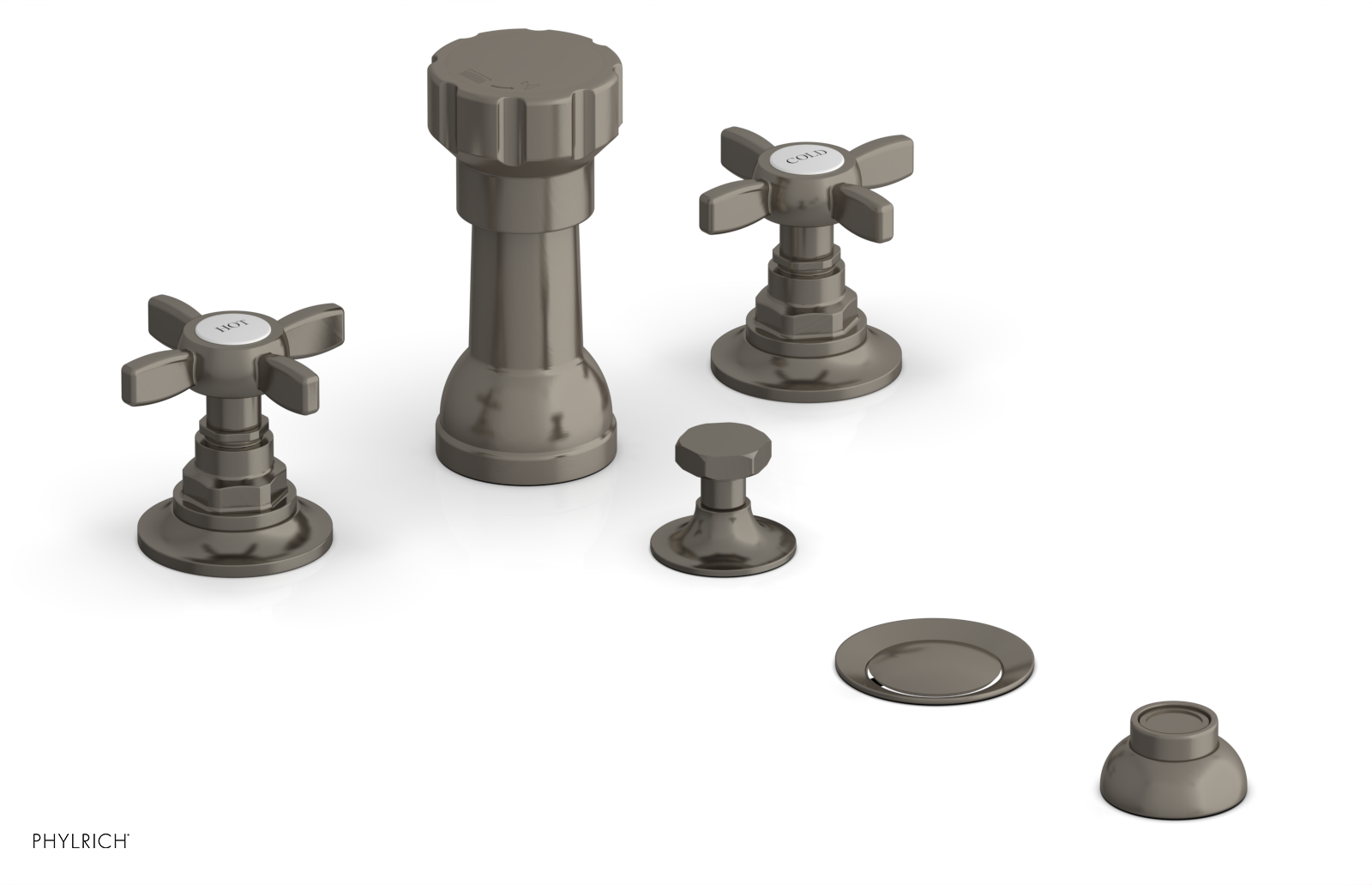 JAMESTOWN - Four Hole Bidet Set - Cross Handles 165-60