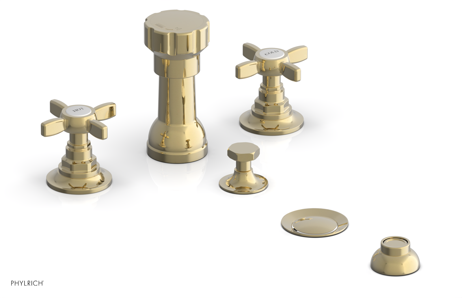 JAMESTOWN - Four Hole Bidet Set - Cross Handles 165-60