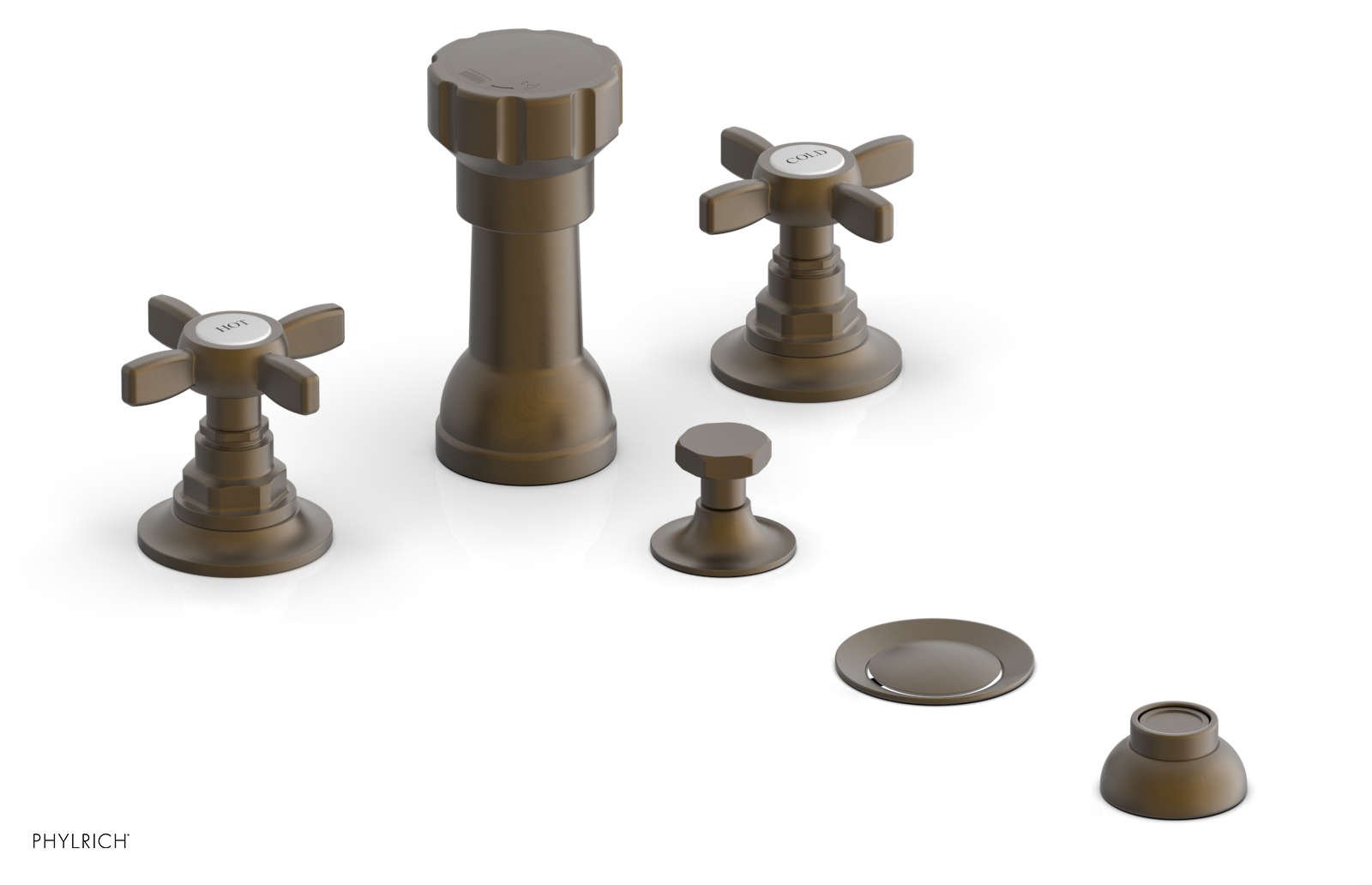 JAMESTOWN - Four Hole Bidet Set - Cross Handles 165-60