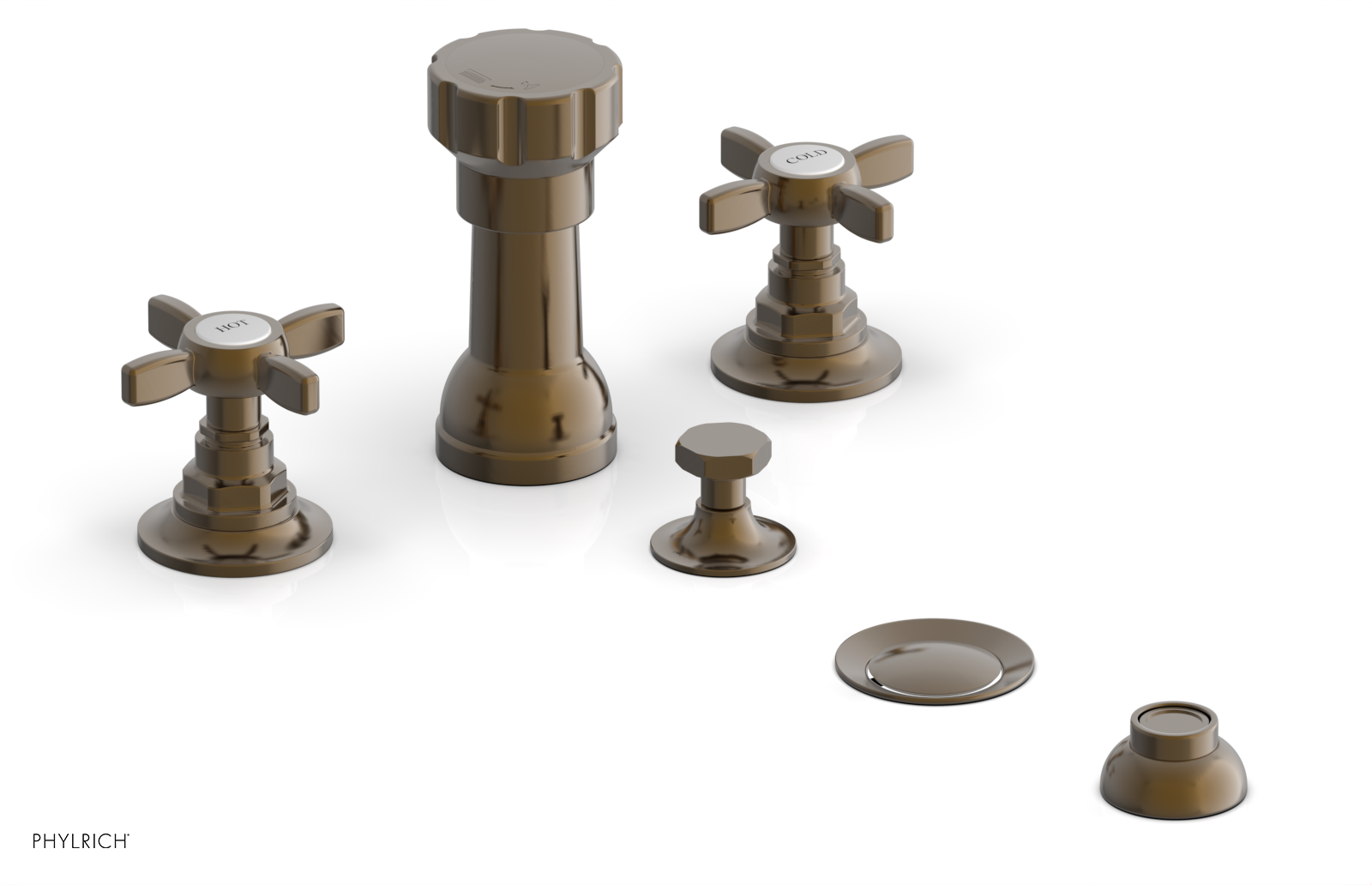 JAMESTOWN - Four Hole Bidet Set - Cross Handles 165-60