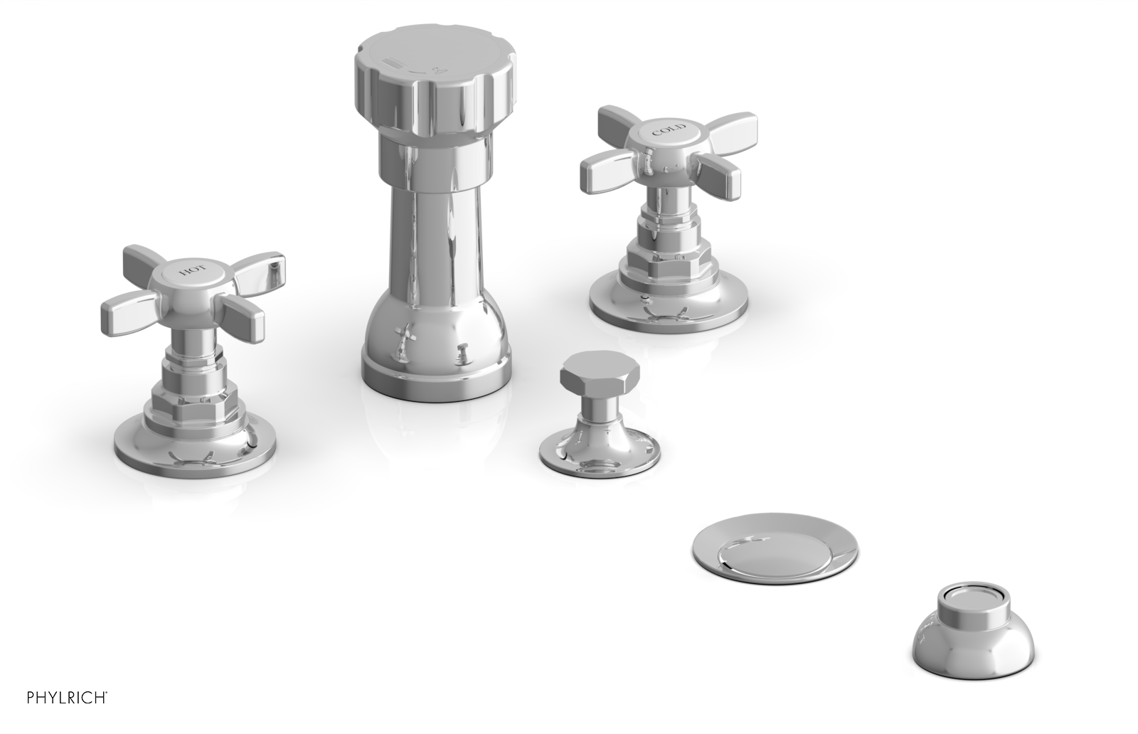 JAMESTOWN - Four Hole Bidet Set - Cross Handles 165-60