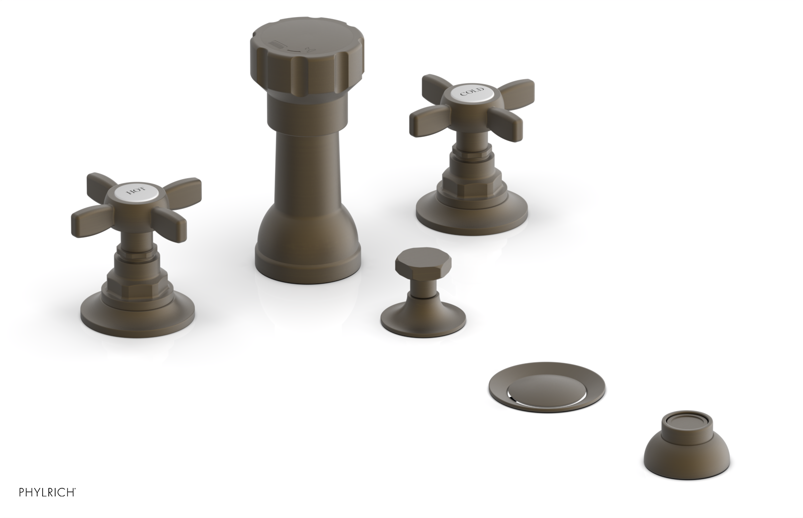 JAMESTOWN - Four Hole Bidet Set - Cross Handles 165-60