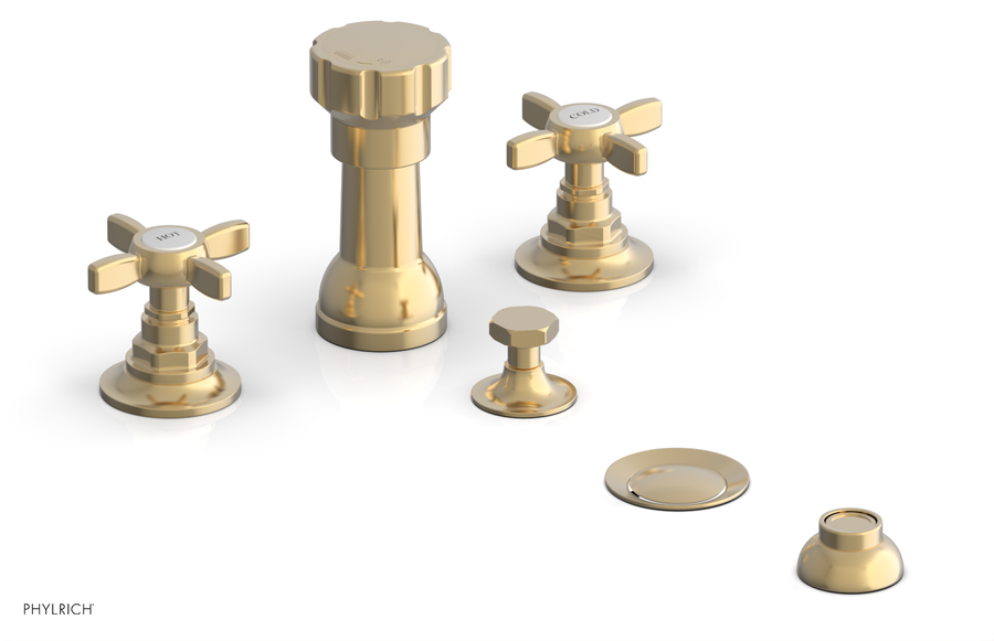 JAMESTOWN - Four Hole Bidet Set - Cross Handles 165-60