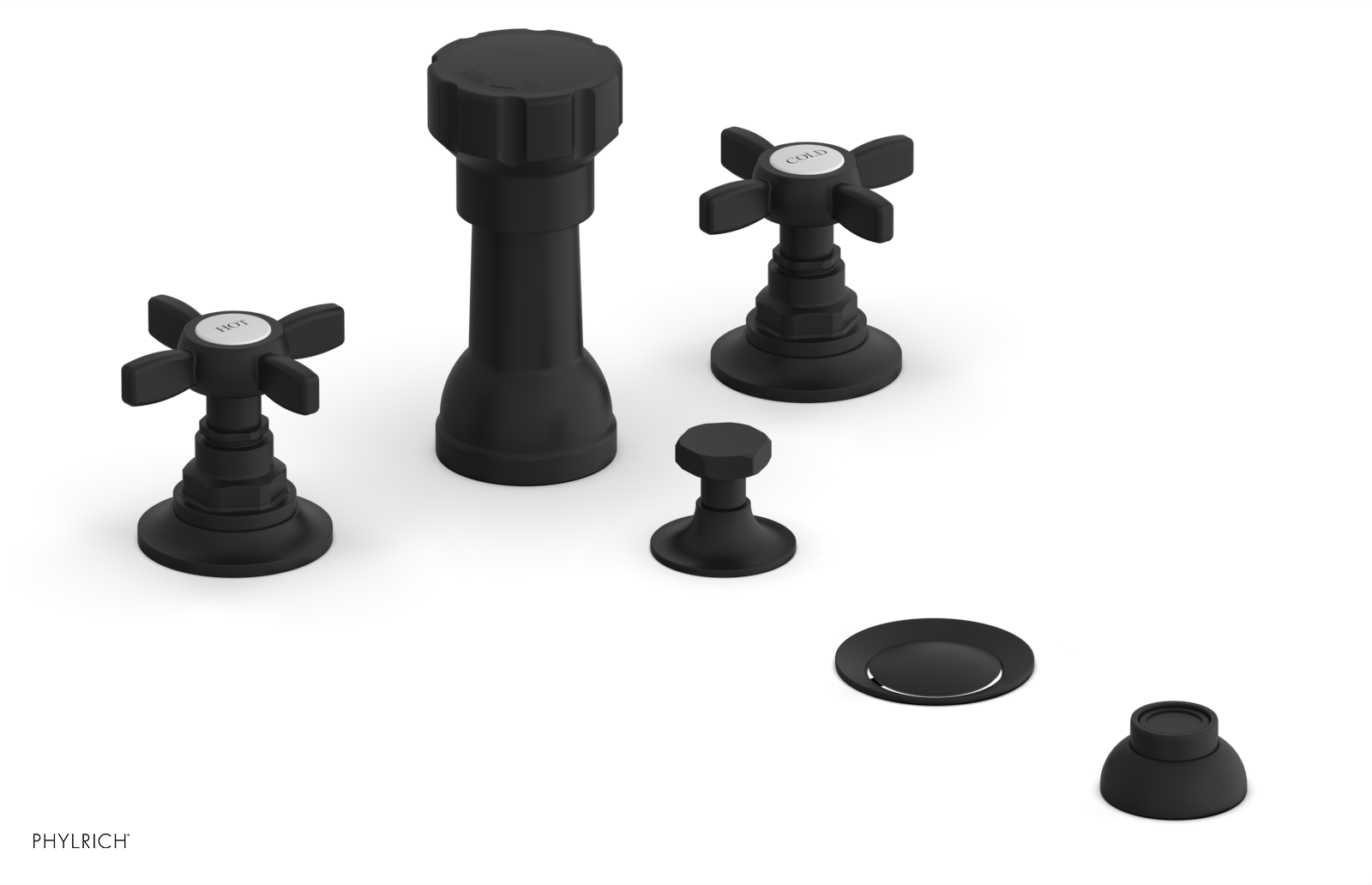 JAMESTOWN - Four Hole Bidet Set - Cross Handles 165-60