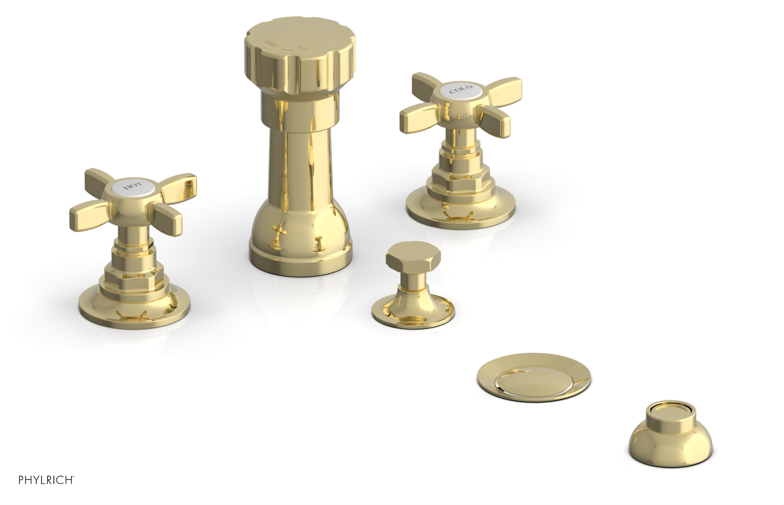 JAMESTOWN - Four Hole Bidet Set - Cross Handles 165-60