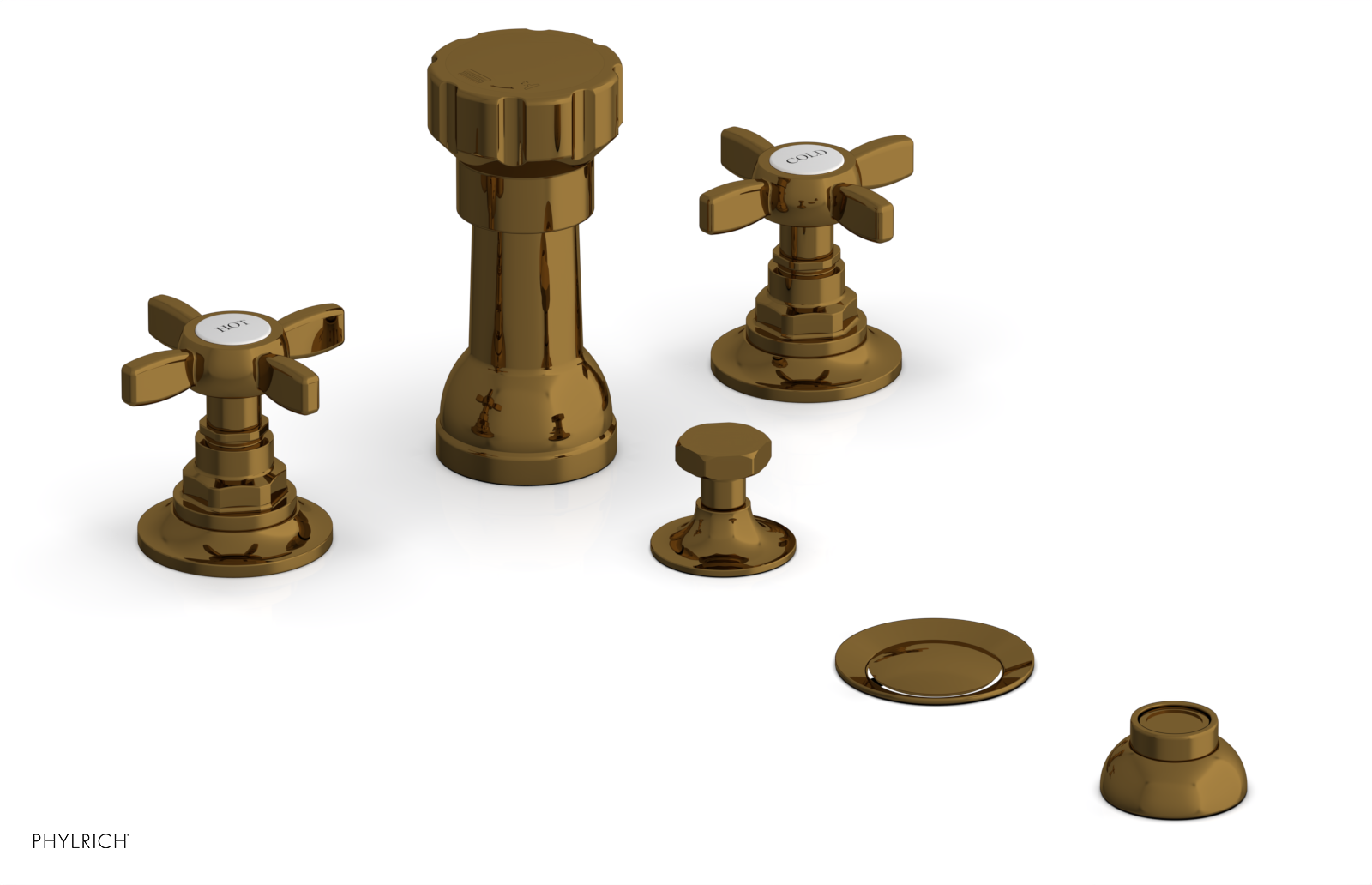 JAMESTOWN - Four Hole Bidet Set - Cross Handles 165-60