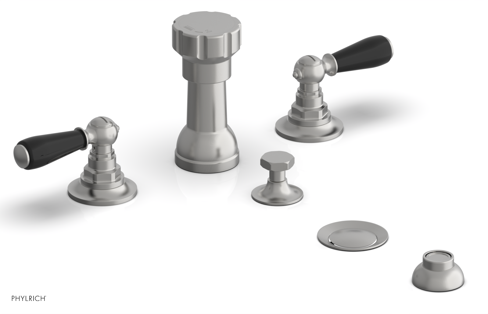 JAMESTOWN - Four Hole Bidet Set - Lever Handles with "Black" Accents 165-61