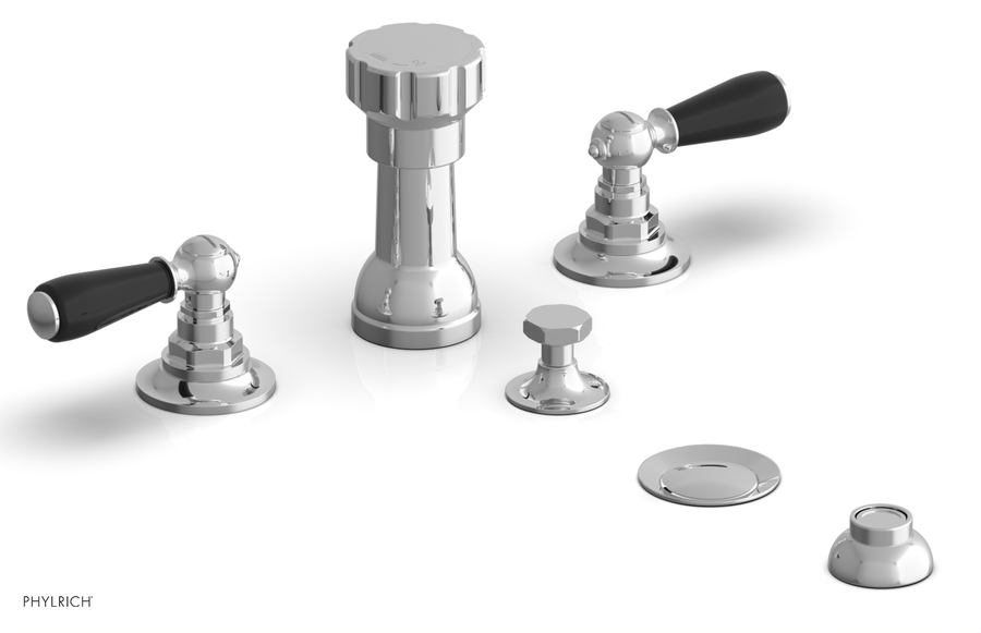 JAMESTOWN - Four Hole Bidet Set - Lever Handles with "Black" Accents 165-61