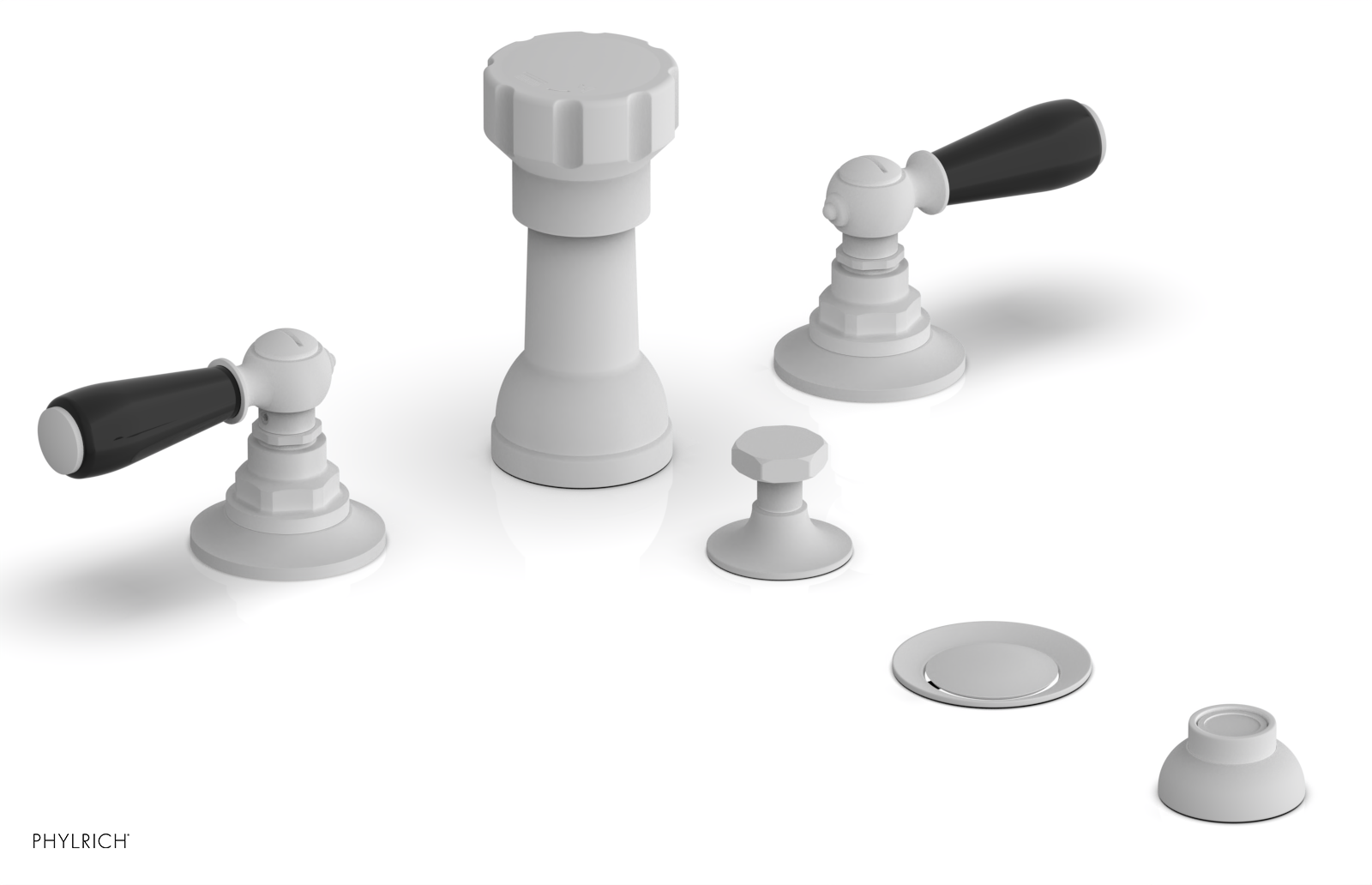 JAMESTOWN - Four Hole Bidet Set - Lever Handles with "Black" Accents 165-61