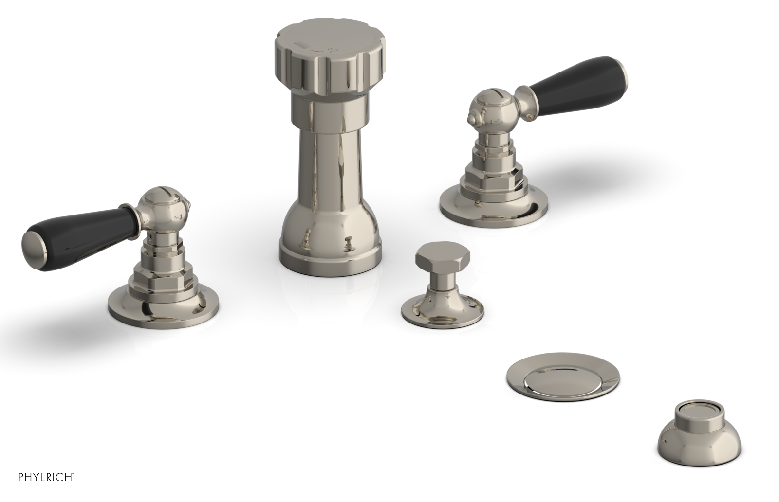 JAMESTOWN - Four Hole Bidet Set - Lever Handles with "Black" Accents 165-61