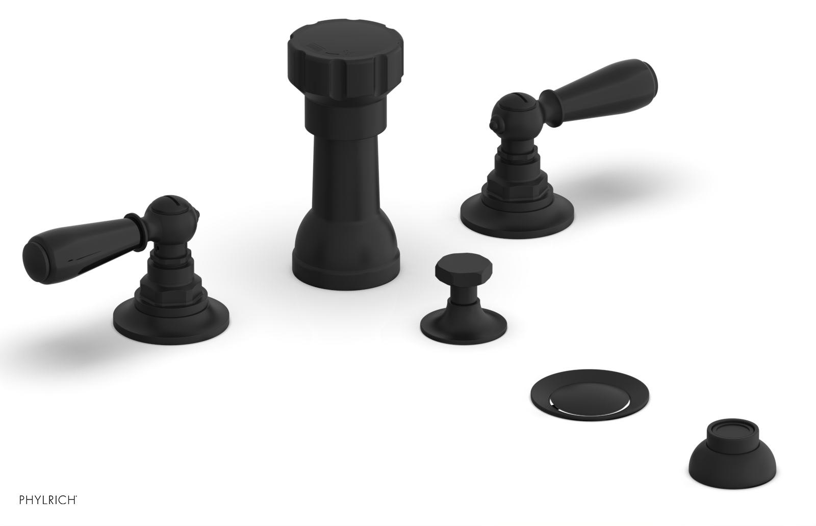 JAMESTOWN - Four Hole Bidet Set - Lever Handles with "Black" Accents 165-61