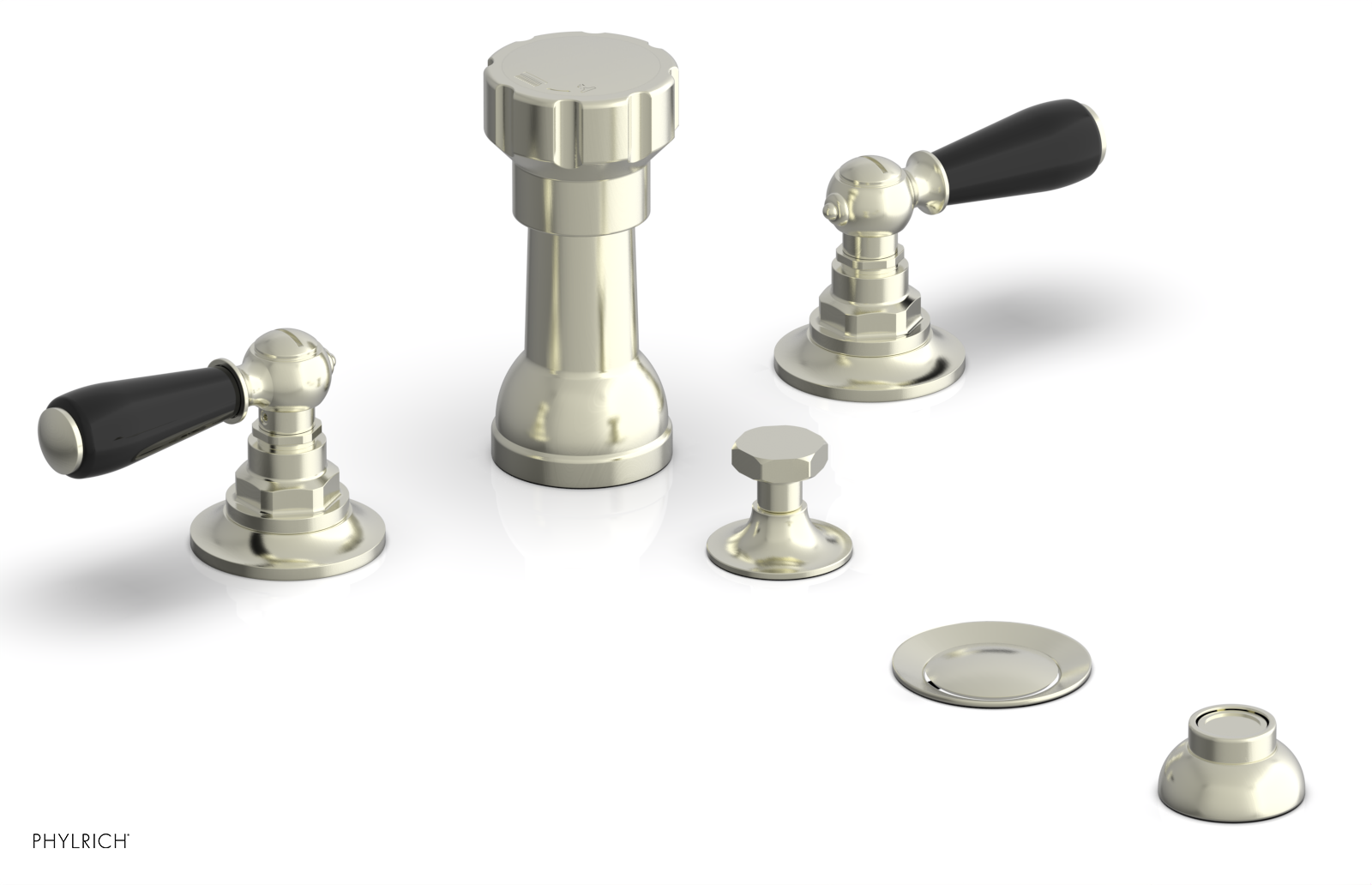 JAMESTOWN - Four Hole Bidet Set - Lever Handles with "Black" Accents 165-61