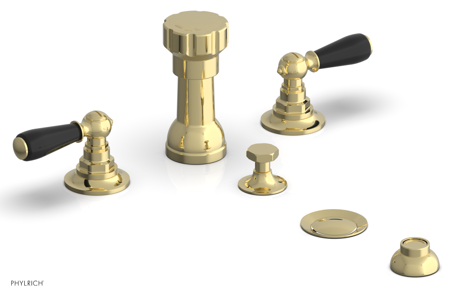 JAMESTOWN - Four Hole Bidet Set - Lever Handles with "Black" Accents 165-61