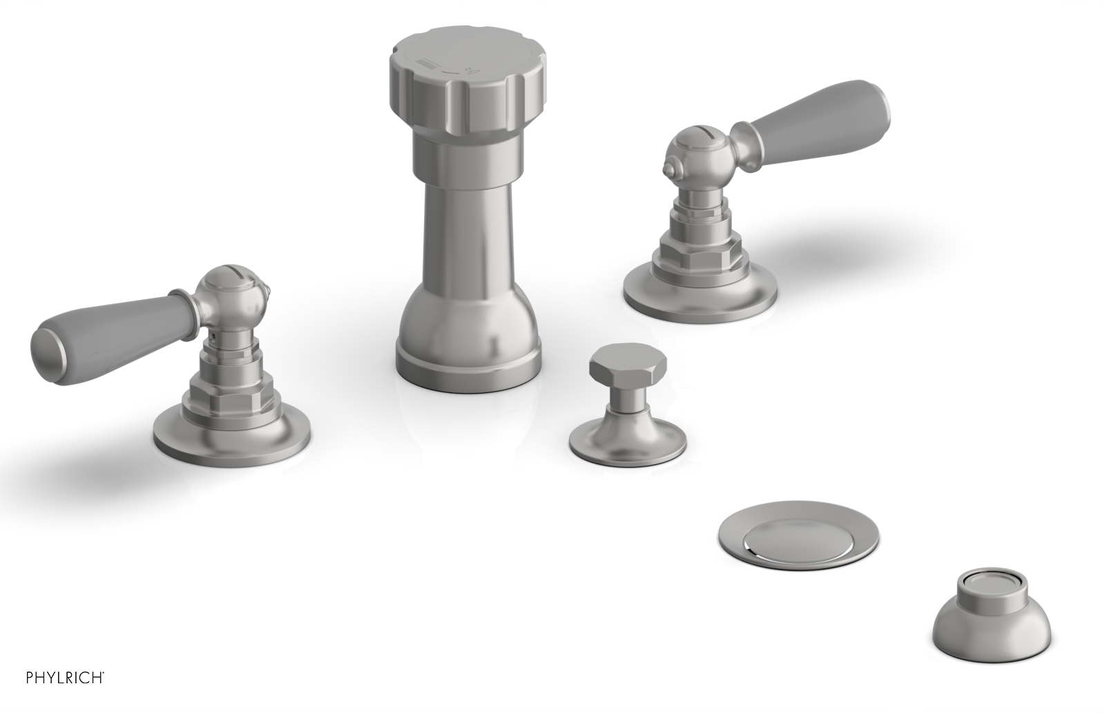 JAMESTOWN - Four Hole Bidet Set - Lever Handles with "Grey" Accents 165-61