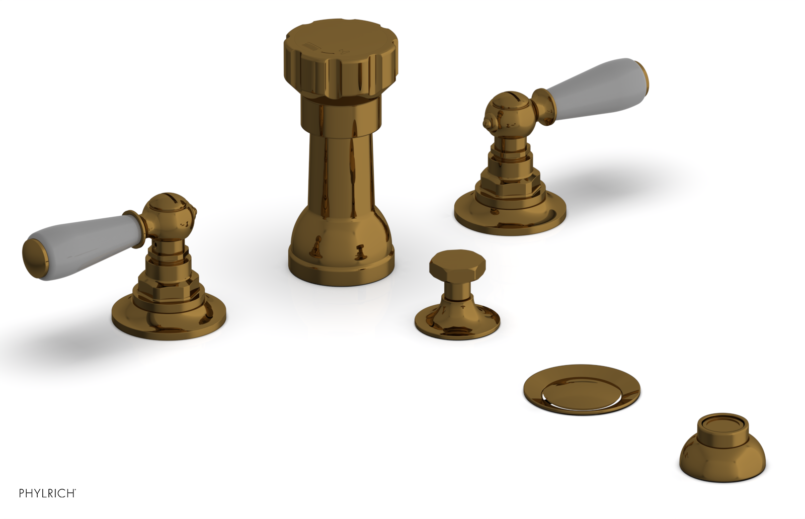 JAMESTOWN - Four Hole Bidet Set - Lever Handles with "Grey" Accents 165-61